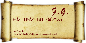 Fölföldi Géza névjegykártya